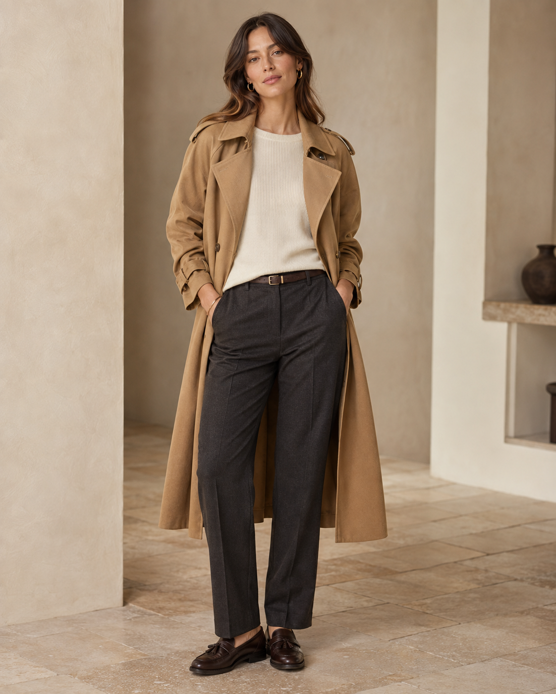 Isla, an adult digital model wearing Modern British high street
